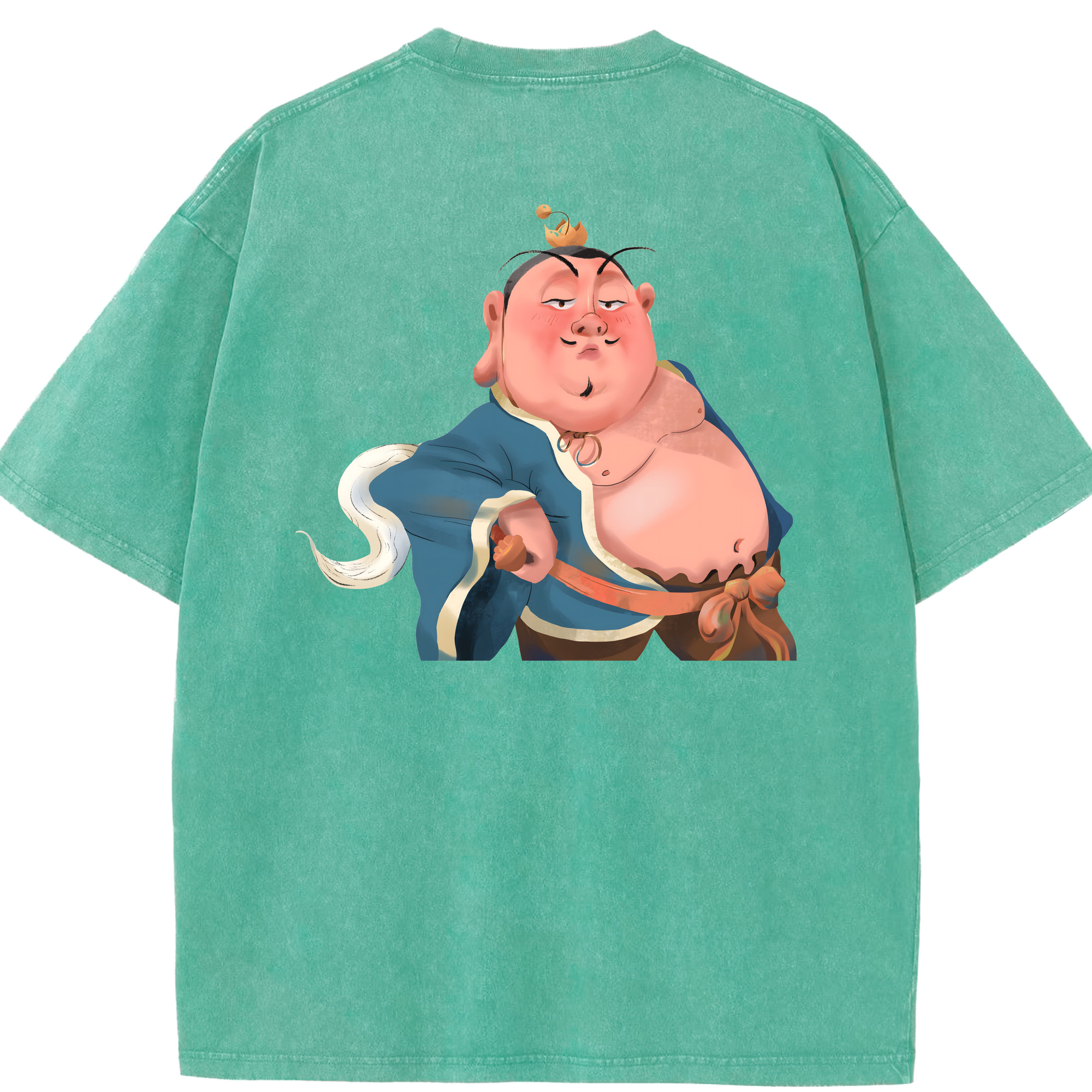 （画像用） Ne Zha 2 ナタ 魔童の大暴れ 綿100% ヴィンテージ風 半袖Tシャツ（背面プリント）